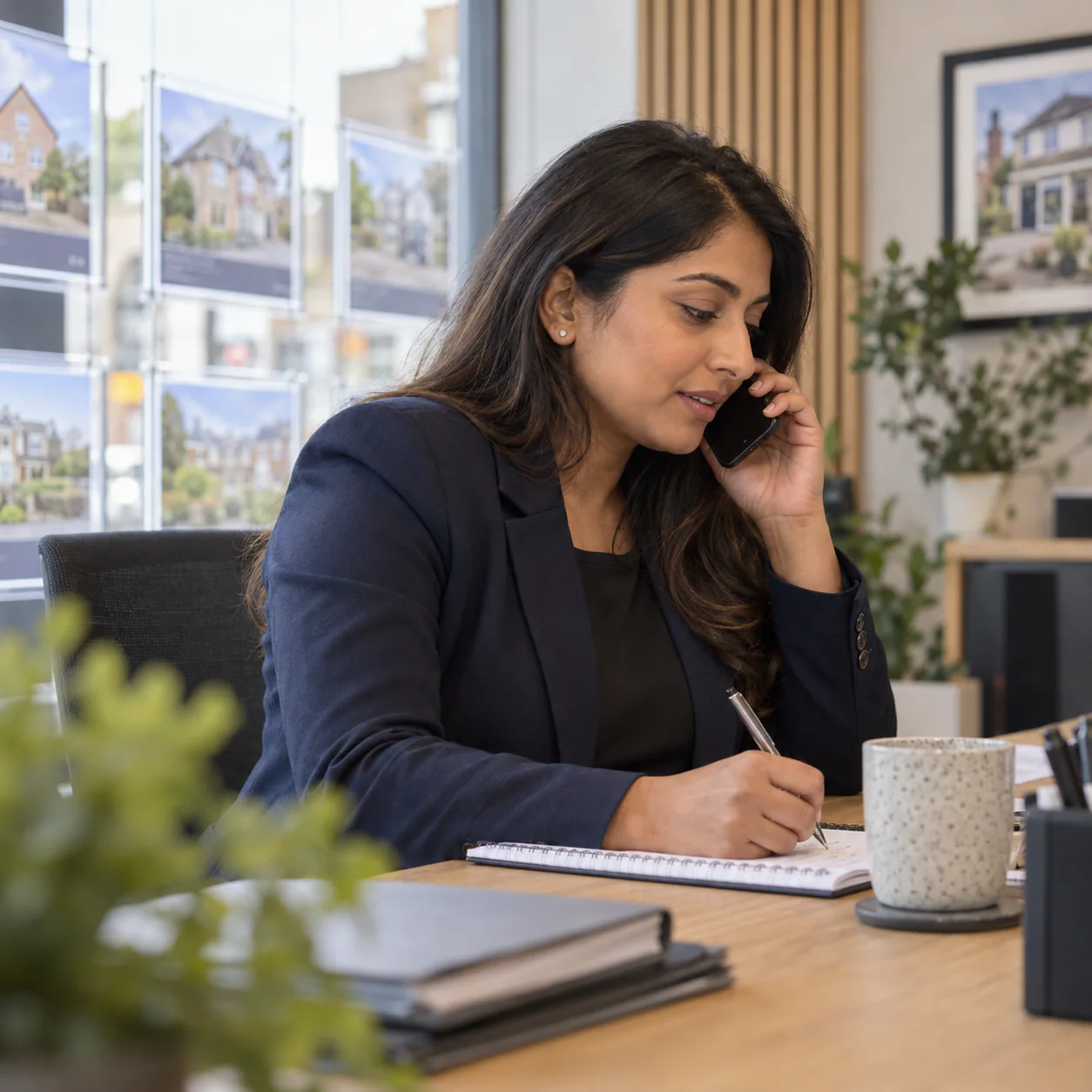 Team member on the phone to a client