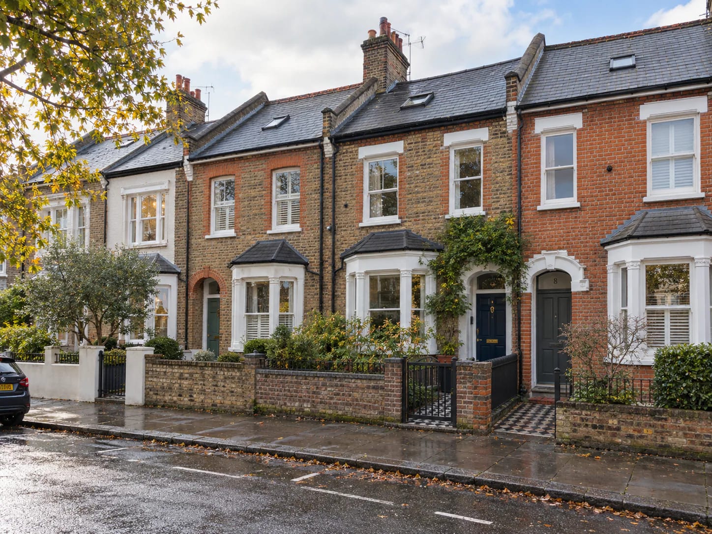 Row of refurbished terraced houses forming a South London rental portfolio