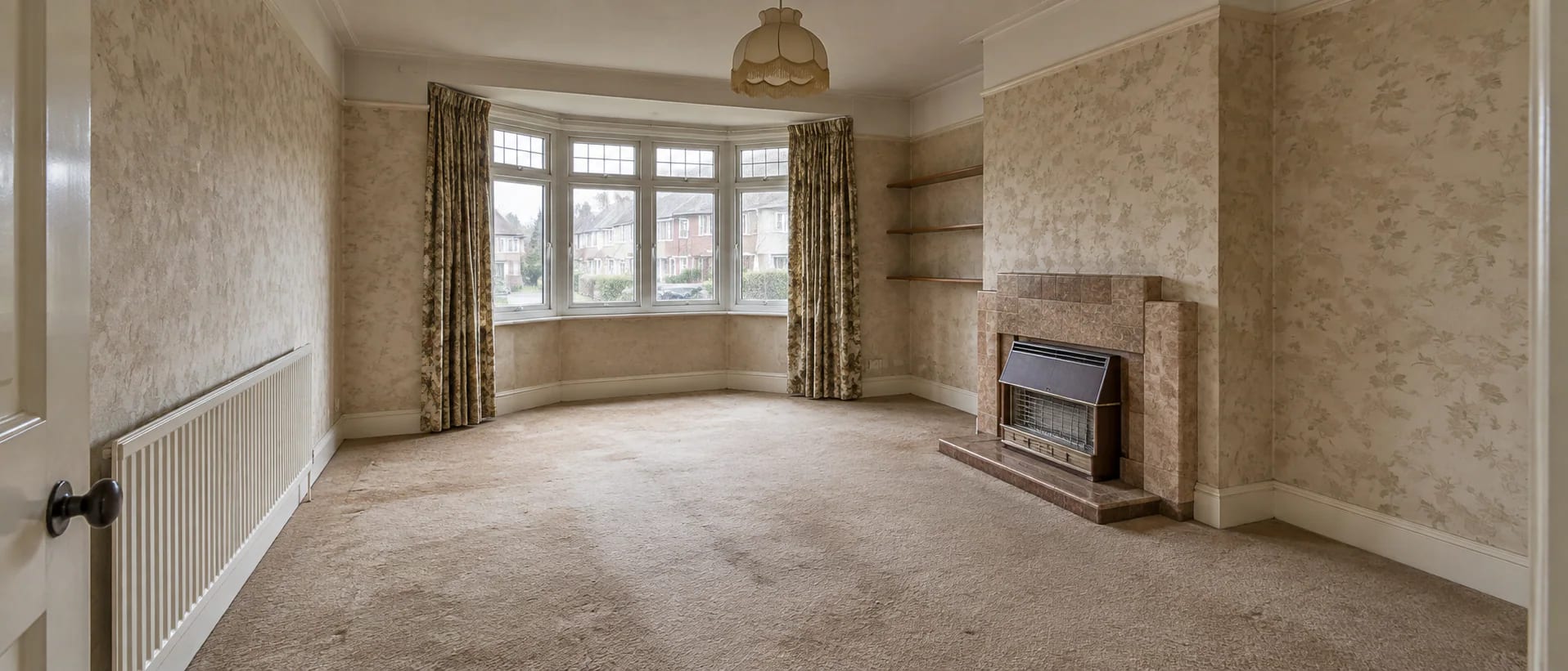 Tired, dated living room before renovation
