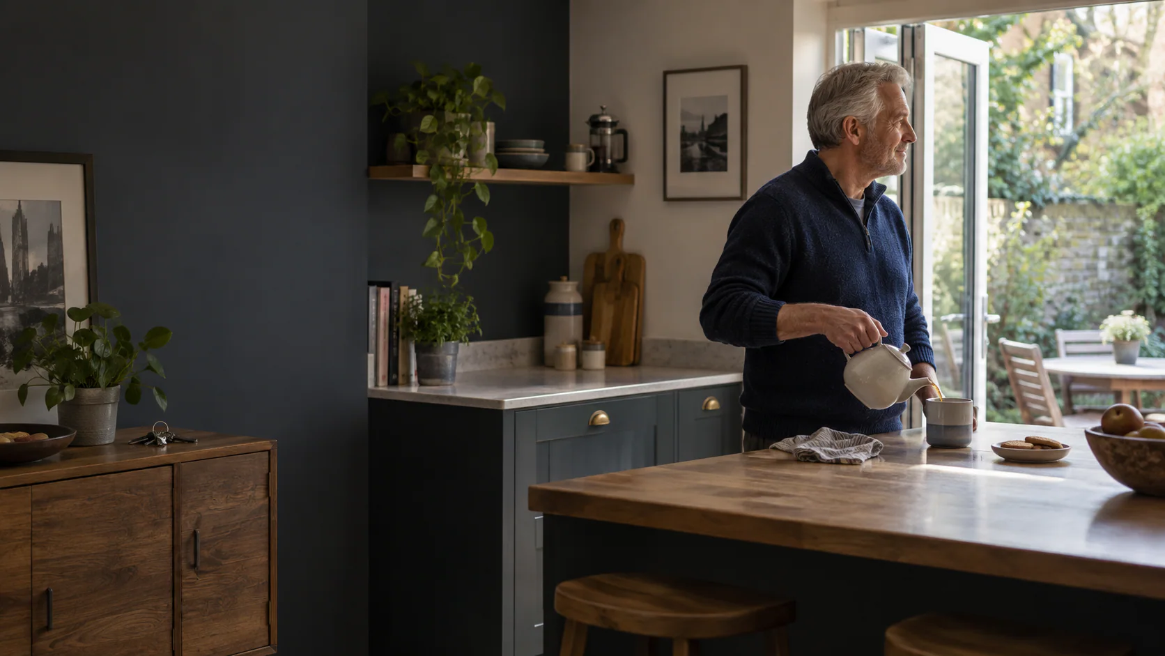 Landlord relaxing at home while rent arrives automatically